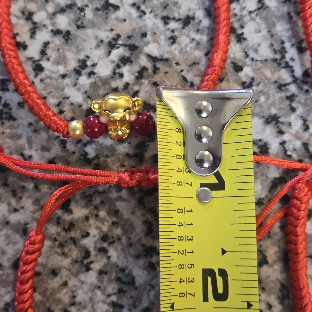 ππ Red and Gold Chinese Zodiac Lucky Charm Bracelet - Picture 13 of 15